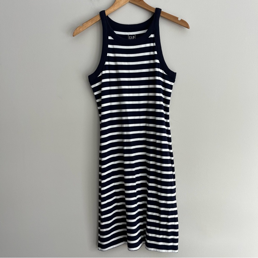 GAP Navy and White Striped Mini Dress Small